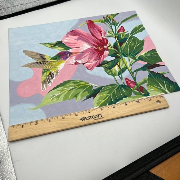 Flower Humming Bird Paint by Number Art Picture Handmade - Picture 7 of 7